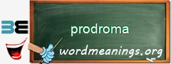 WordMeaning blackboard for prodroma